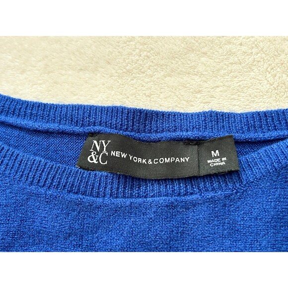 NY&C Dolman Sleeve Sweater size M Cobalt Blue Acrylic - Picture 2 of 9